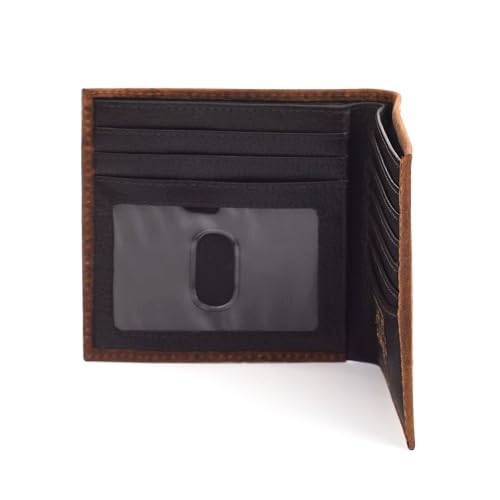 Image of ARIAT Men's Pebbled Bull Hide Leather Bifold Wallet (Brown)