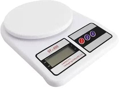 Js India Electronic Weight Machine for Kitchen Home,Weighing Machine 1 Gm to 10 Kg Electronic Kitchen Scale Weight Measuring Machine (White Sf 400)