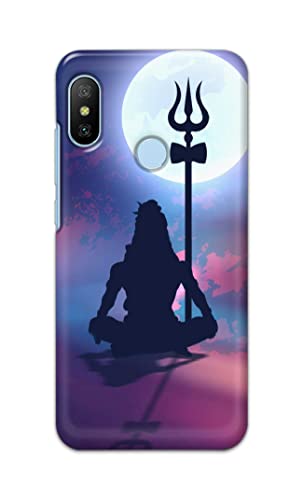 Image of Printed Hard Back Cover Case for Mi A2 Back Cover (Lord Shiva) -702