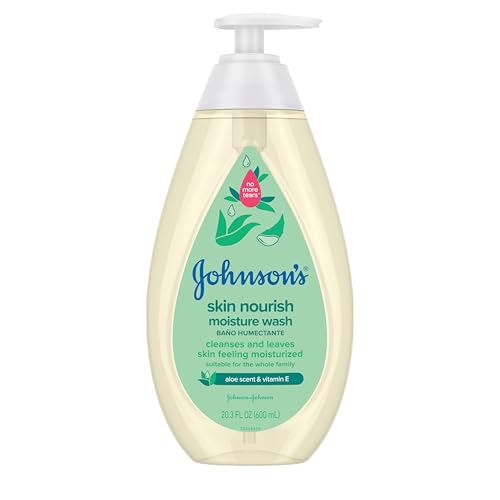 Image of Johnson's Skin Nourishing Moisture Baby Body Wash with Aloe Scent & Vitamin E, Hypoallergenic & Tear Free Bath Wash for The Whole Family, Paraben- & Sulfate-Free, 20.3 fl. oz