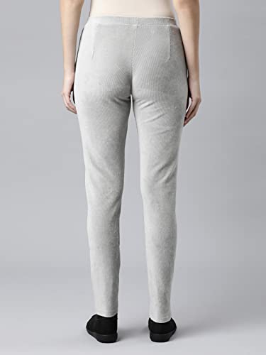 Image of GO COLORS Solid Corduroy Treggings for Women | Warmtech, Mid Rise, Side Pocket