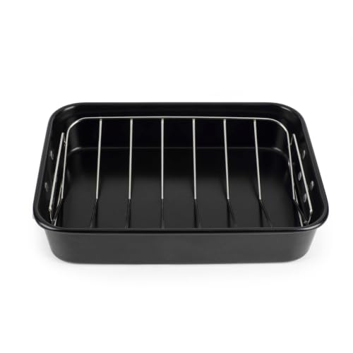 Salter Expert Roasting Tray with Rack, 34 Cm Carbon Steel