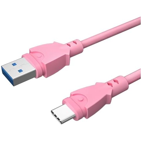 LDLrui Ultra Short USB C Cable for Pink iPhone 16/15 [6inch/0.5ft, 2Pack], USB 3.1 Gen 2 to Type C Charger Cord, USB A to USB C 10Gbps Hi-Speed Data Transfer & 3A Fast Charge Cable Cover