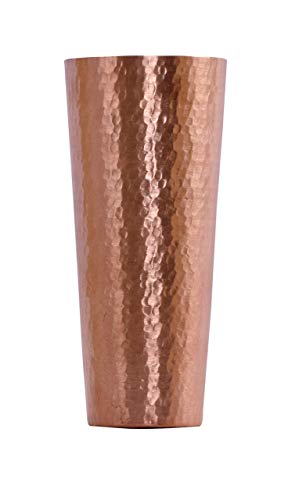 De Kulture Handmade Pure Solid Copper LargeÂ Glass Cup TumblerÂ DrinkwareÂ for Milk Water Medicinal LiquidÂ Ice Coffee Ice TeaÂ Cocktail BeerÂ SakeÂ Whiskey Vodka Rum Tequila , 3x 7 (DH) Inches, 600 ml