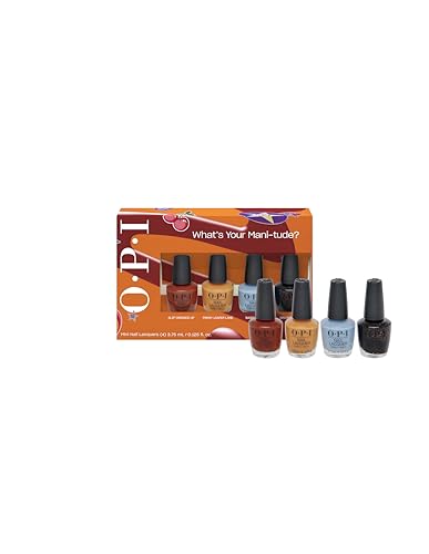 OPI Pack de 4 mini esmaltes Nail Lacquer de la Colección What's Your Mani Tude   Esmalte de uñas duración hasta 7 días