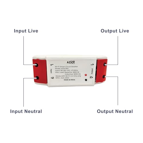 Aziot WiFi + BLE Smart Circuit Breaker - 16Amp, Compatible with Alexa & Google Assistant, Easy Installation, Made in India 3 31dk Jnf6WL
