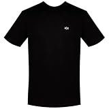 Diseño moderno Armani Exchange Men\'s Essential - Camiseta de Manga Corta con Logotipo de Monograma Lateral, Color Negro, Talla L, Negro, L