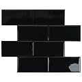 YOFUN Peel and Stick Black Backsplash Tile, 10-Sheet Subway Tile Self Adhesive Tiles for Kitchen- Stick on Backsplash for Kitchen and Bathroom Wall