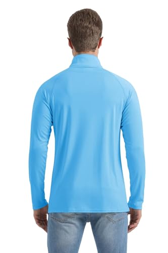 Boladeci Mens 3/4 Zip Pullover UPF 50 Long Sleeve Shirts SPF Shirts for Men Golf Accessories for Men Blue Quarter Zip Shirt Polo Swim Shirts for Men Quarter Zip Clothes Gifts for Men - Thumbnail 7