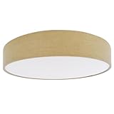 Sulion - Plafón LED Circular MOON Lino Blanco | Luz Regulable 33W 3000-6000K, 2000 lm | Pantalla Textil Elegante Minimalista | Techo IP20 220-240V