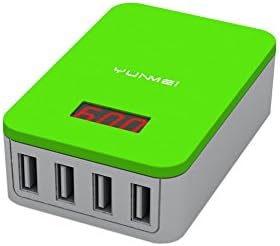 YunMei 4 Port 16W Desktop High Speed Charging Station USB Adapter with Output Display MAX 5A for Android, Samsung, iPhone, Ipad, Nexus, HTC, Sony and More (PG)