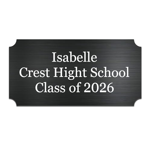 Image of Engraved Name Plates 2 inch x 4 inch Graduation Gifts Class of 2026 Custom Plaque Trophy Plates Engraved Name Plate Custom Engraved Plate Personalized Engraved Brass Plaque(Black-1, 2x4 in)