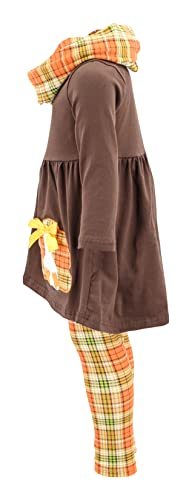 Image of Unique Baby Girls Kids Toddler 3pc Outfit Set Long Sleeve Cotton Blend Tunic Top Leggings and Scarf