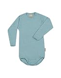 DILLING Romper Met Lange Mouwen Van Merino Wollen/Zijden Voor Baby's Poolblauw 86