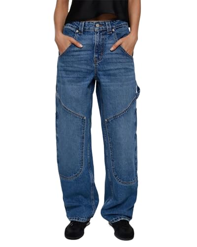 Kedera Women's Low Rise Barrel Jeans Causal Carpenter Cargo Jeans