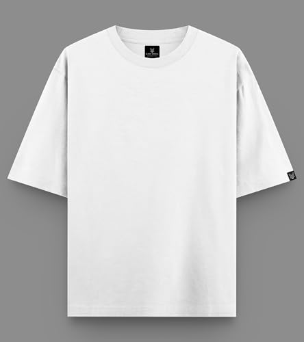 Image of 100% Pure Cotton Unisex Oversized T Shirt Combo Pack of 2 Heavy Premium Fabric Breathable Lightweight Drop Shoulder Baggy Fit Printed Graphic Tshirt for Men Women Black