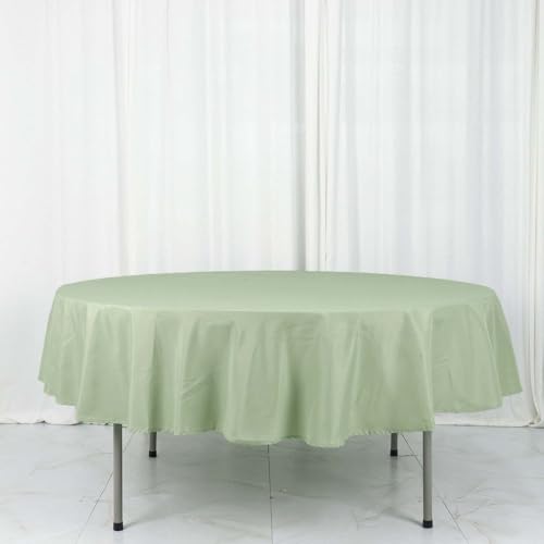 Efavormart Round Tablecloth, 90 Inch Stain & Wrinkle Resistant Washable Table Cloth, Decorative Polyester Fabric Table Cover for Banquet, Wedding, Dining- Sage Green