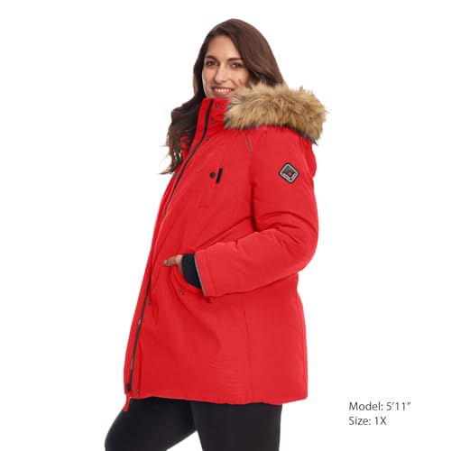 ALPINE NORTH Glacier Women’s Vegan Down Winter Coat with Faux Fur Hood - Parka Jacket for Women2