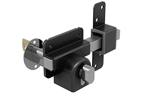 GateMate Long Throw Gate Lock 1490116, Euro Profile Gate Lock for Sheds, Gates & Garage Doors, Keyed Outside & Inside Thumb Turn, 316 Stainless Steel, For Wooden Gates & Doors Up to 70mm (2¾”), 5 Keys