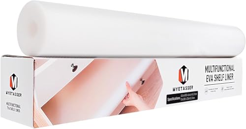 Schubladenmatte 45x600cm Eva Matte für schubladen Antibakterielle Kühlschrankmatten Regale Schrank Kühlschrank, Mit verschiebbarem Messer