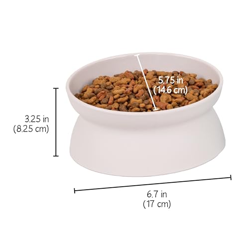 Image of Kitty City Elevated Cat Bowls (Set of 2), Whisker-Friendly Raised Cat Food & Water Dishes, Modern Pedestal Design, Dishwasher Safe, 10.8 oz Each - Teal & Light Pink