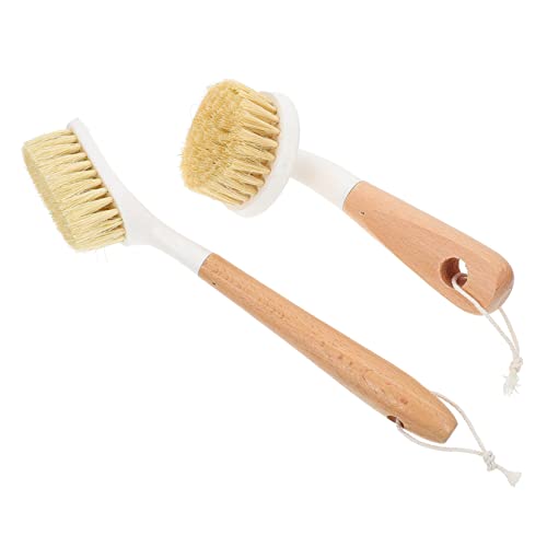 HOODANCOS Multi-use Pot Wood Dish Brush Dish Brush Handle Kitchen Scrubber for Cleaning