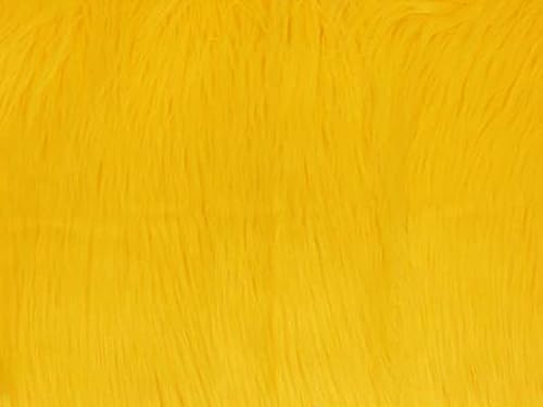 Faux Fur Long Pile Gorilla Yellow Fabric / 60"W/Sold By The Yard #TOP1