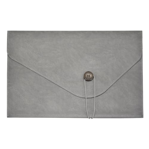 Carpeta A4 de cuero PU gris PATIKIL el regalo ideal de oficina para hombres y mujeres organizados