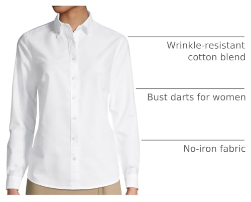 Image of Lands' End School Uniform Women's Long Sleeve Oxford Dress Shirt