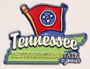 Imán coleccionable de recuerdo para nevera con bandera del estado de Tennessee disponible en Yaxa Venezuela