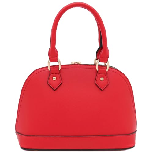 Image of FashionPuzzle Zip-Around Saffiano Classic Dome Satchel