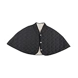 PawwJoy Rollstuhl Poncho mit Kapuze ärmellos für Erwachsene wasserabweisend winddicht Allwetter Schutz für elektrische und manuelle Rollstühle- Grau Kurzstil