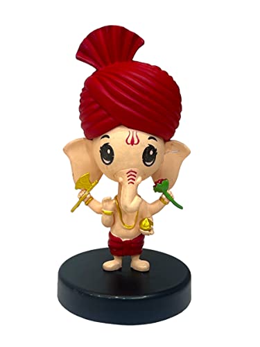 Image of AUGEN Ganesh God Action Figure Limited Edition Bobblehead for Car Dashboard, Office Desk & Study Table (Pack of 1)