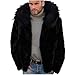 Mens Winter Coats Fashion Faux Fur Thicken Warm Jacket Cozy Plus Size Fuzzy Parka Coats Fluffy Collar Cardigan Overcoat