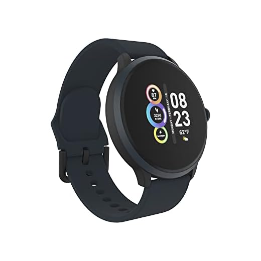 Itech Fusion 2 R Health and Fitness Smart Watch with 24/7 Heart Rate, Pedometer, Body Temperature Monitor, 14+ Days Battery, Black/Teal Blue