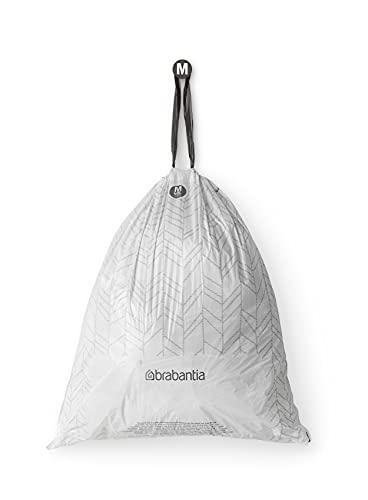 Brabantia Perfectfit Trash Bags (Size M/16 Gal) Thick Plastic Trash Can Liners With Drawstring Handles (40 Bags) #TOP3