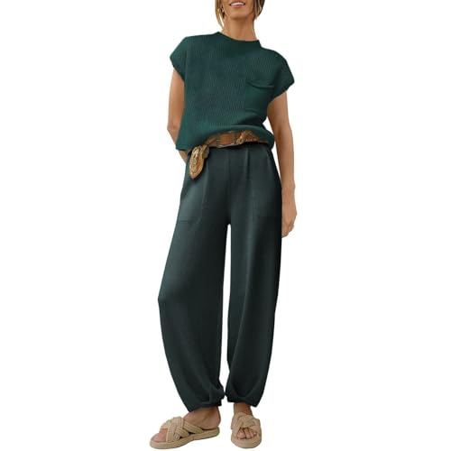 Conjunto completo de chándal casual de mujer con cuello alto y manga casquillo