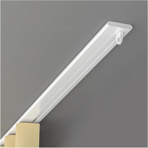 Rail De Rideau De Plafond Ultra-Fin Tringle A Rideaux Silencieux En Alliage D'aluminium Pour Séparateur De Pièce Bureau, Salon, Chambre(120cm/3.94ft)