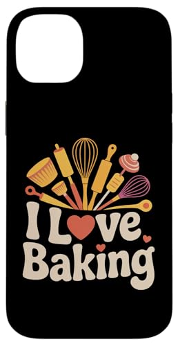 I Love Baking泡立て器 麺棒 カップケーキディライト スマホケース iPhone 14 Plus 用
