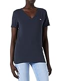 Colección: Jerseys Tommy Hilfiger Tjw Skinny Stretch V Neck Camiseta, Azul (Twilight Navy), XL para Mujer