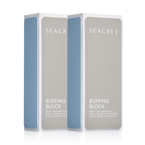 SEACRET Nail Buffer Block - 3-Way Salon Shine for Natural Nails, Smooths Ridges & Buffs to Glossy...