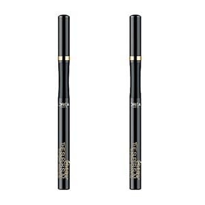 L'Oreal Paris Makeup Infallible Super Slim Long-Lasting Liquid Eyeliner, Ultra-Fine Felt Tip, Quick Drying Formula, Glides on Smoothly, Black, 0.03 fl oz., 2 Count