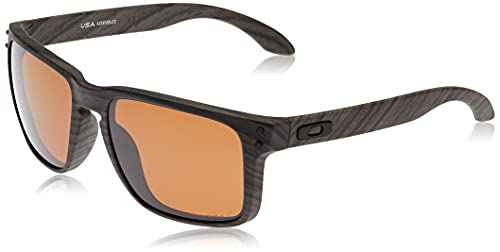 Oakley Men's OO9417 Holbrook XL Square Sunglasses, Woodgrain/Prizm Tungsten Polarized, 59 mm