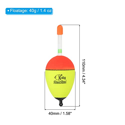 PATIKIL 1.4oz Fishing Bobbers, 10 Pack EVA Fishing Float for Saltwater Freshwater Fishing Yellow - Image 2