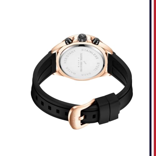 Image of Daniel Hechter Paris Pantheon Collection Pantheon Collection Unique Multifunctional Watch for Men with Textured Round Dial Silicon Strap & Date Indicator-DHM1010