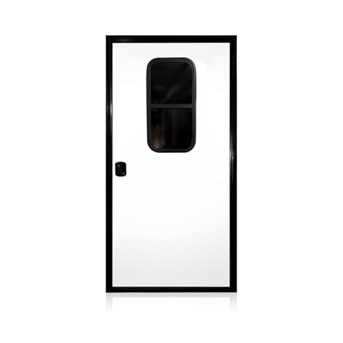 Polycore RV Door for Trailer with Window &ndash; Cargo Trailer Replacement .080 Polycore Sheet...