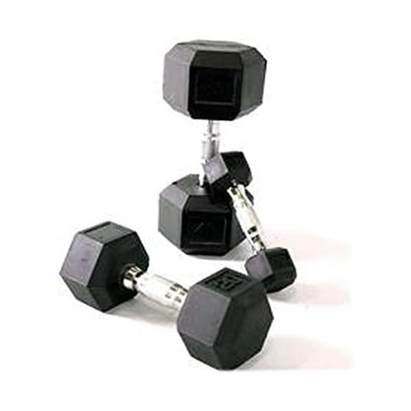 G5 HT SPORT Professional Rubberised Hexagonal Dumbbell from 1 to 50 kg | Weight Lifting in the Gym or Home Gym | Ergonomic Non-Slip Handle | Sold Individually - Image 2