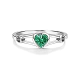 Precious Pieces 925 Sterling Silver Simulated Emerald CZ May Birthstone Ring for Baby, Girl or Pinky, Size 4