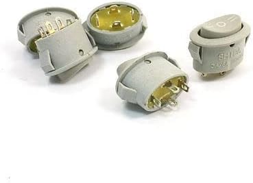 5 Pack DPST 4 Terminal On Off On 3 Position Rocker Switch 250VAC 3A 6A | 5 Pack DPST 3-Position On/Off/On Rocker Switch, 250VAC 3A/6A, Gray, 22x13mm Mounting Hole.