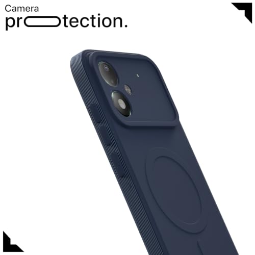 Image of Outlouders Back Cover for Poco M8 Power 5G | Soft Matte Silicone | Slim Fit | Magnetic-Safe Logo Design (Magnetic-Safe Not Compatible) | Shockproof | Camera Protection Bumper Case (Blue)